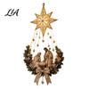 Christmas Star Gift for Family Lighted Nativity Door Swag, Bethlehem of Faith Wall Decor, Light-up Holy Indoor Festive Wreath Hanging Decoration Front