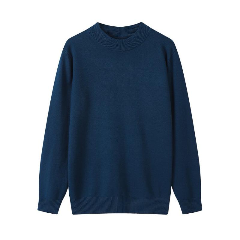 Autumn and winter new solid color simple round neck imitation cashmere sweater men's loose casual warm top women