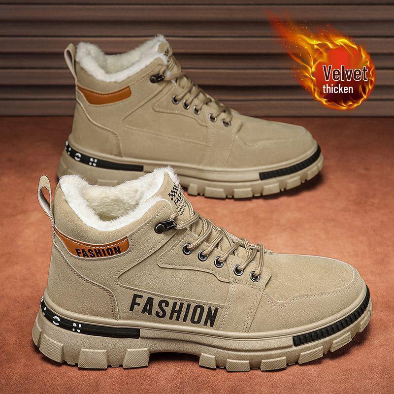 

2025 Men s Plush Winter Cotton Shoes: Non-Slip, Warm, Sporty Martin Workwear 44 хакі