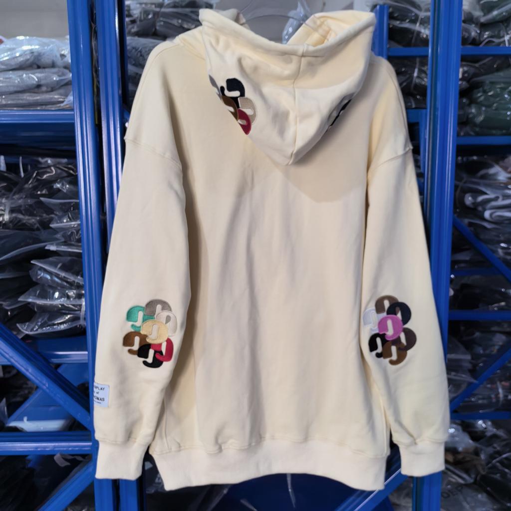 Cross-border European and American trendy brand GALLERY DEPT splash ink letters embroidered hooded sweatshirt for men and women, high street