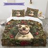 Christmas Pitbull Pattern Bedding Home Decoration Birthday Gift (1 * duvet cover + 2 * pillowcase, without core)