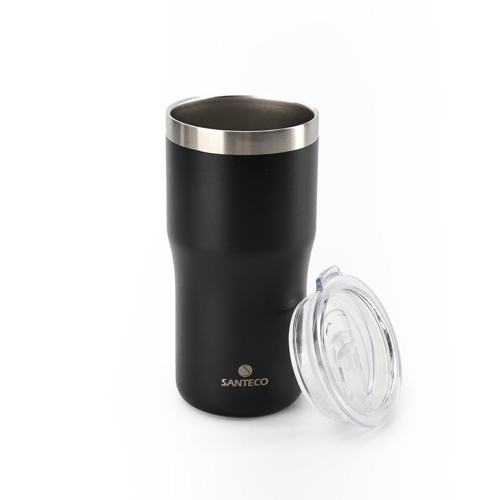 SANTECO TROSA Series Vacuum Insulated Tumbler with Keeps Drinks Hot or Stainless Wide Mouth White Lid, Cold, Stylish, 18/8 Steel, BPA-Free,