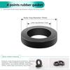 Black Rubber Gaskets – 4/6 Inch Plumbing Washers Bellows Shower Hose & Water Inlet Pipe Seals | Silicone Waterproof O-Rings