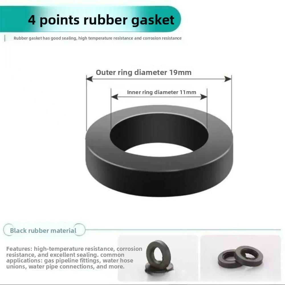 Black Rubber Gaskets – 4/6 Inch Plumbing Washers Bellows Shower Hose & Water Inlet Pipe Seals | Silicone Waterproof O-Rings