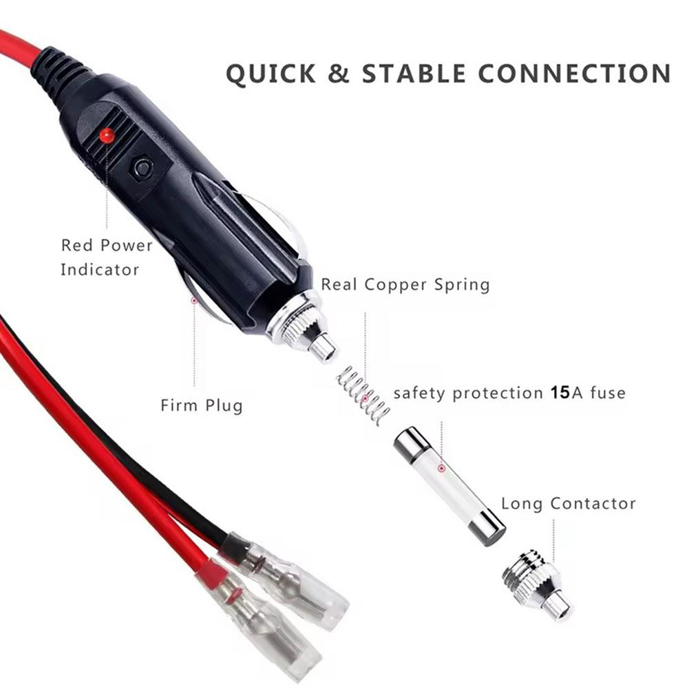 12 AWG Car Cigarette Lighter Plug Wire Cigarette Lighter Bullet Terminal Wire Cigarette Lighter Air Pump Extension Wire