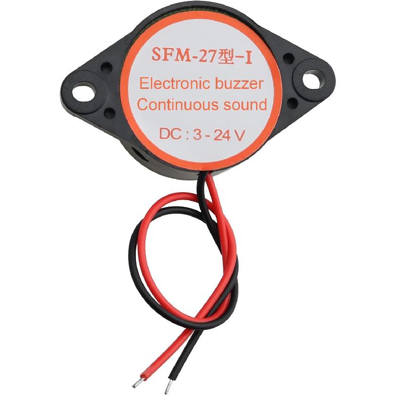 MEETOOT Piezo Electric Tone Buzzer Alarm DC 3-24V 30x15mm High Decibel Continuous Sounder Electronic Buzzer Alarm for Physics Circuits Continuous
