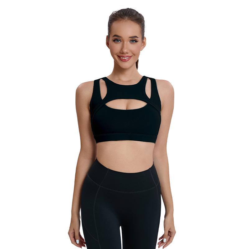 European & American Shockproof Sports Bra - Women's Large Bust Yoga & Fitness Vest with Hollow Design