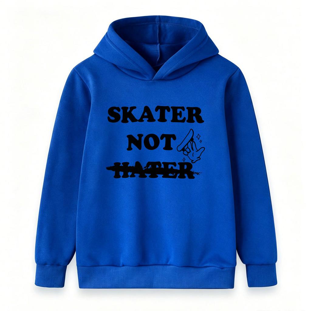 Kids Boys Girls Crewneck Hoodie, Casual SKATER NOT Skateboarding Graphic Pullover Sweatshirt, Soft Lightweight Long Sleeve Top for Daily Wear Skate Lo
