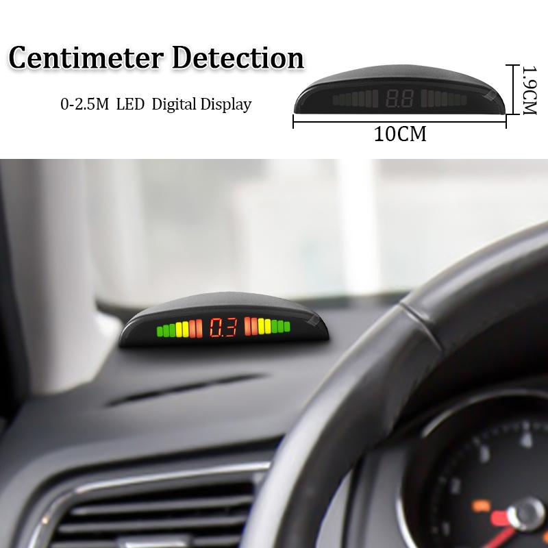 Car Parking Sensor Parking Kit LED Display 22mm 4 Sensors Backlight Reverse Backup Radar Monitoring System 8 Colors 12V
