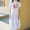 Seutyudiopolaenkeompeoni Frill Cotton Midi Skirt