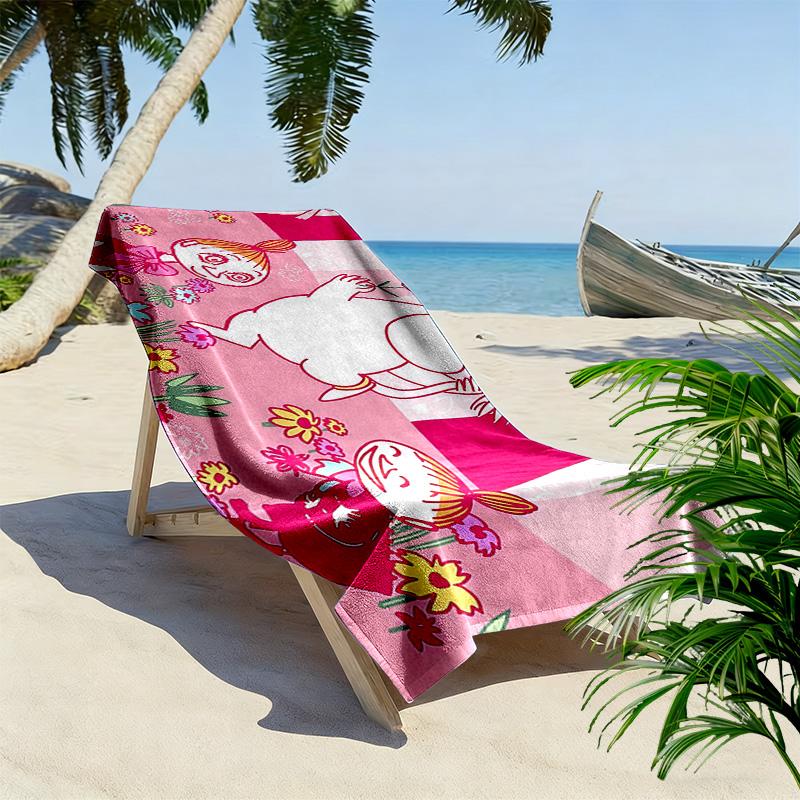 Moomin3 Print Beach Towel, Large Soft Quick Dry Towel for Beach Camping Swimming