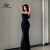 Fishtail Halter Dress Vibe Slim Sexy Long Dinner Dress Cocktail Party Style Long Dress Club Long Dress