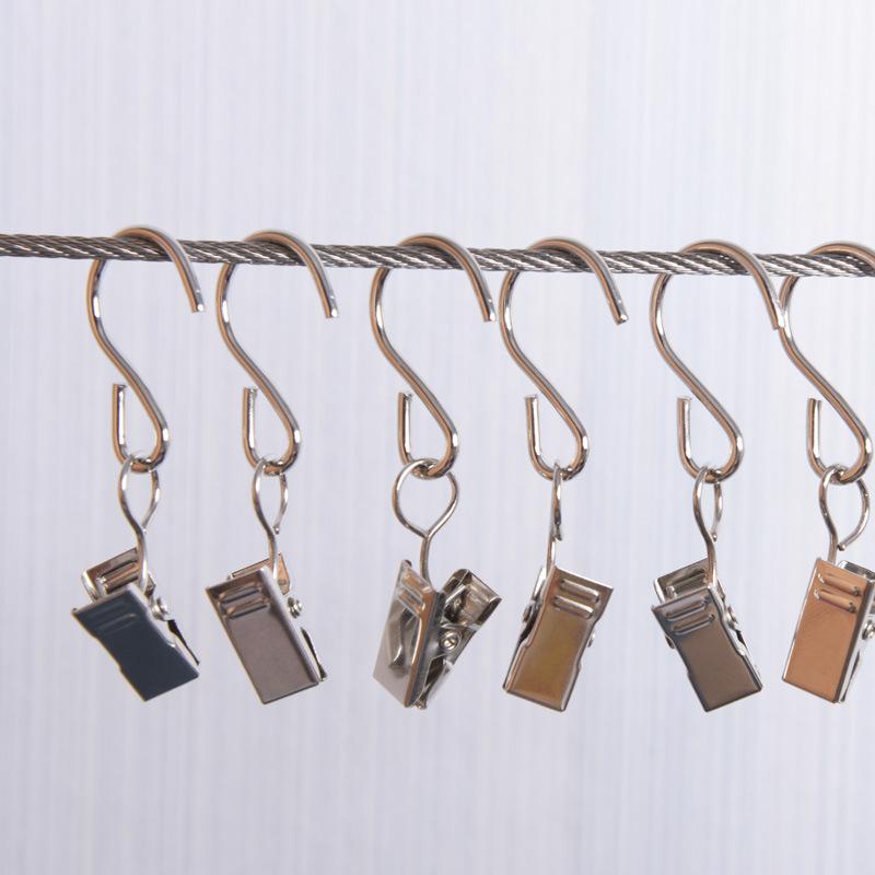 10 bucăți Cârlige practice din oțel inoxidabil pentru perdea de fereastră Ușor de perdea de fereastră Fotografii Cârlige S