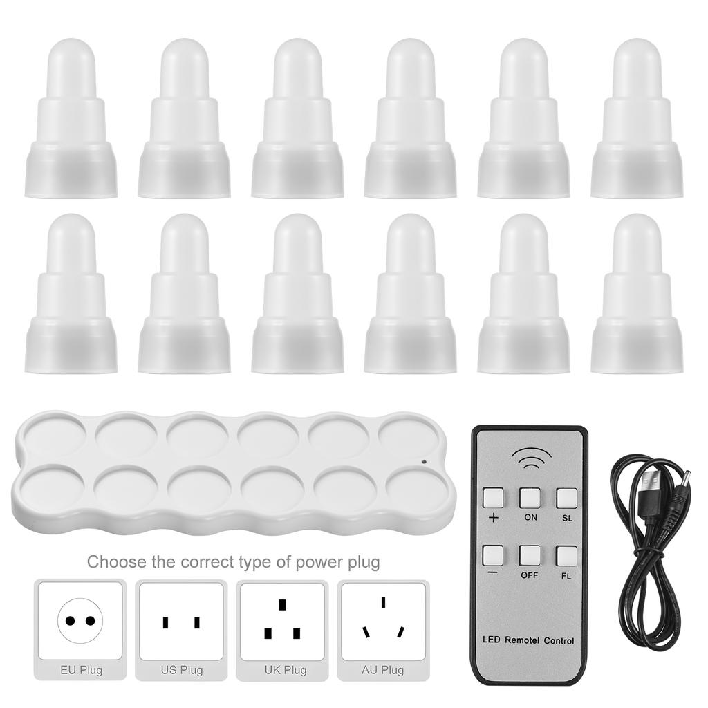12 Pack Flameless Candles with Remote 2 Speed 5 Brightness Led Candles Flickering USB Operated