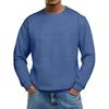 Men's Loose-fitting Casual Waffle-weave  Neck Long-sleeved Top