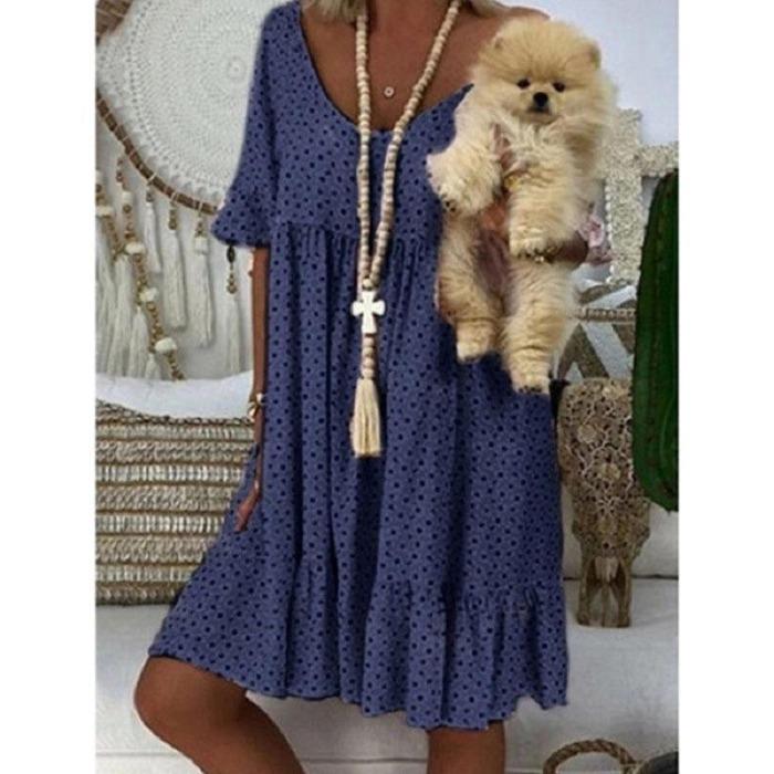 Summer New European and American Women's Dress Urban Casual Printing Medium Large Pendulum Large Size Medium Skirt