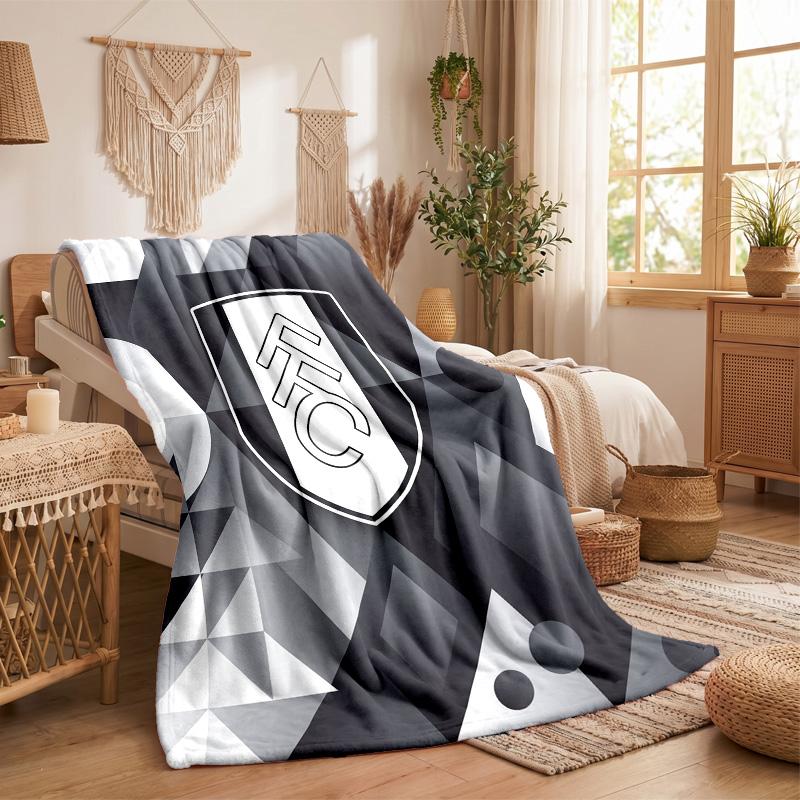 Fulham Football Print Flannel Blanket Soft Warm Sofa Bed Throw Blanket For Home Office Bedroom