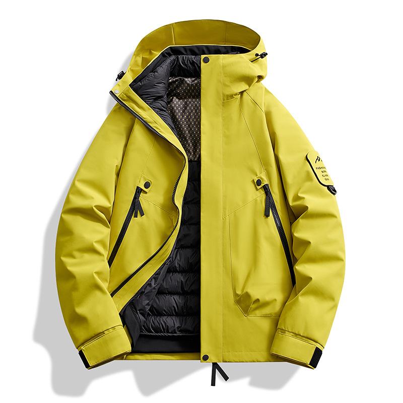 Three-in-one 90% Down Liner Men's and Women's Same Type Hardshell Jacket Windproof Waterproof Outdoor Warm Riding Clothing