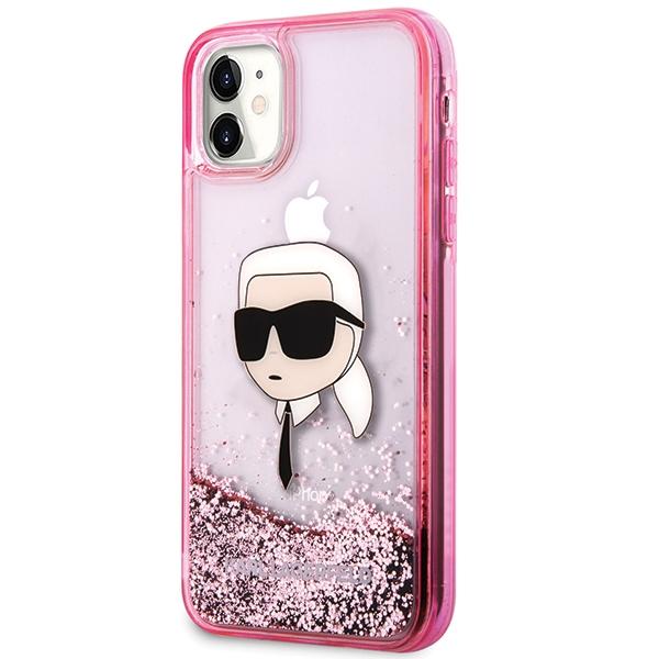 Karl Lagerfeld KLHCN61LNKHCP iPhone 11/XR pink/pink hardcase Glitter Karl Head