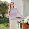 Xiangying Gradient Purple Knitted Sweater