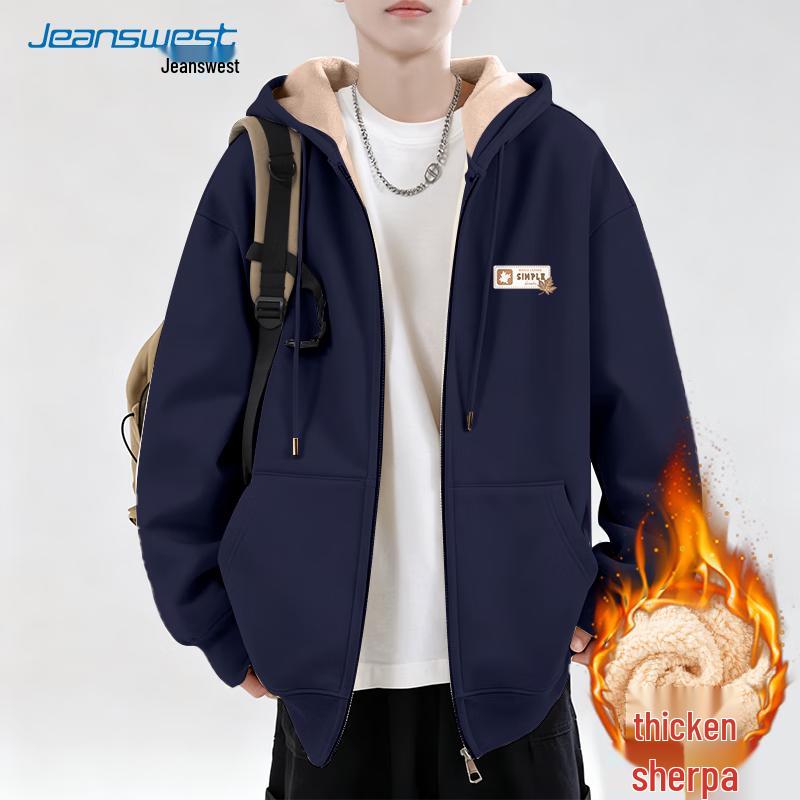 Jeanswest Herren Lammfleece gefütterter Zip-Hoodie