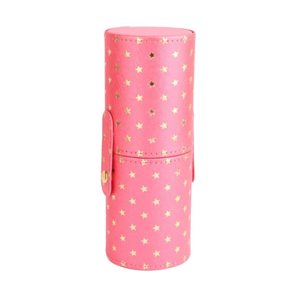 PU Leather Makeup Brush Bucket Waterproof Cosmetic Bag Portable Storage Box  Travel