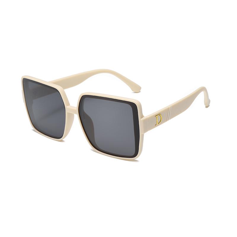 New Large Square Frame Sunglasses Simple Retro Sunglasses Big Face Without Makeup Summer Sun Protection 7728