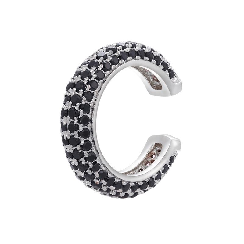Bead Buckle Jewelry Micro-Inlaid Colored Diamond Ear Bone Clip Color Zirconium Simple Ear Clip Earrings Copper 18K Gold-Plated Ve131