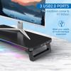 Ergonomic RGB Laptop Stand with Two-Level Riser & Desk Mat