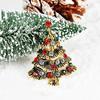 Fashionable Unique Christmas Tree Rhinestone Studded Breastpin Cartoon Ornament Brooches Christmas Gifts for Women Girls
