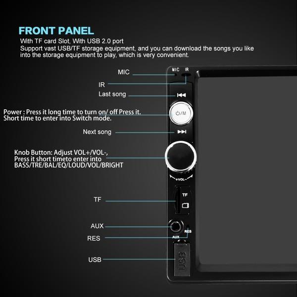 7010B 2020 New 7010B 7inch Car Radio Bluetooth V2.0 Car Stereo HD MP5 Player SD MMC USB FM MP3/MP4 Autoradio