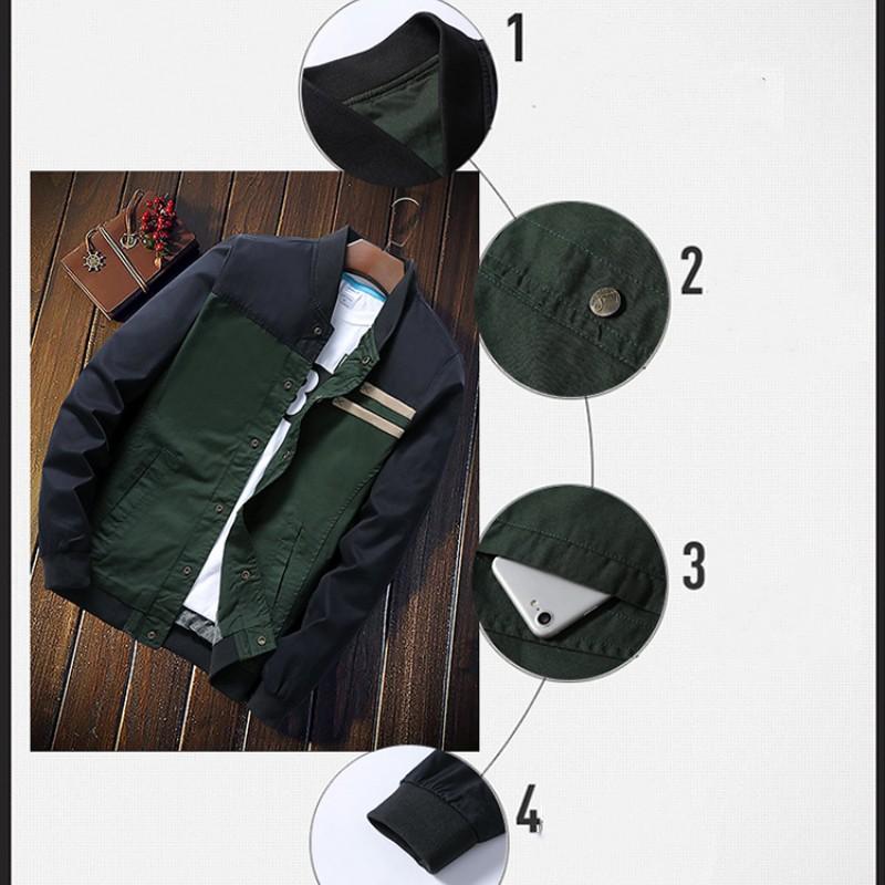 Giacca da Uomo Primavera Calda Tasca Laterale Cucitura Gioventù Tipo Slim Ordinario Monopetto Patchwork Casual Moda Giacca