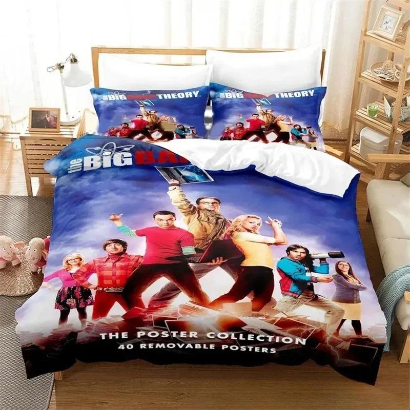 3D-tryck Big Bang Theory Sängklädesset, Påslakan Täcke Sängset Quiltöverdrag Örngott, King Queen Twin Storlek Pojkar Flickor Vuxna