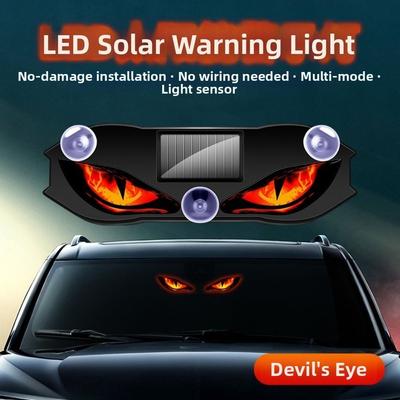 Creative Solar Warning Light Cool Rear Window Light Car Atmosphere Light  Auto Decoration