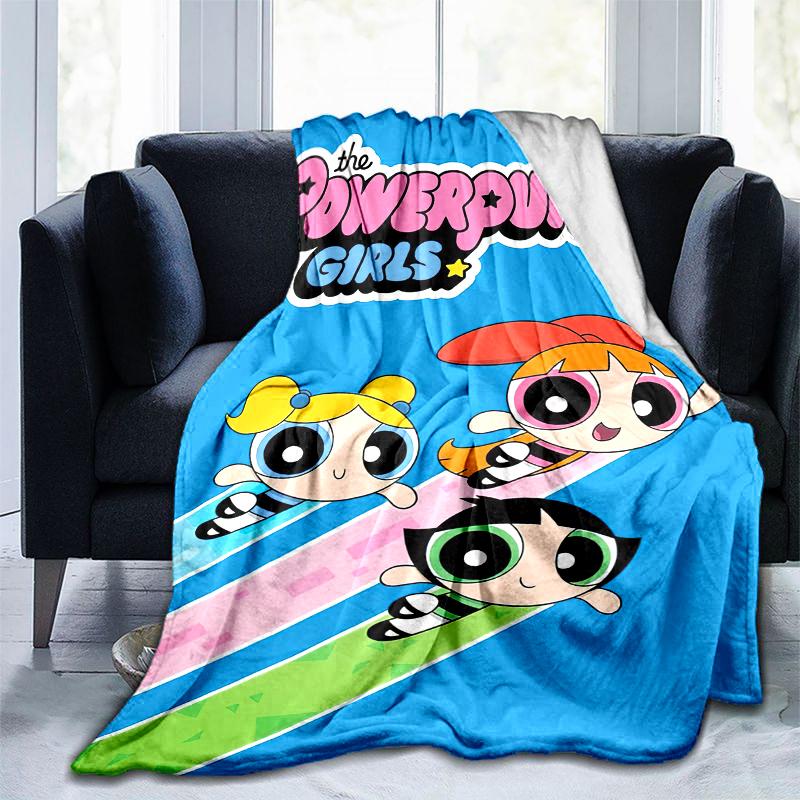 1PC The Powerpuff Girls Printed Blanket, All Season Lightweight Home Office Outdoor Nap Multifunctional Blanket A12