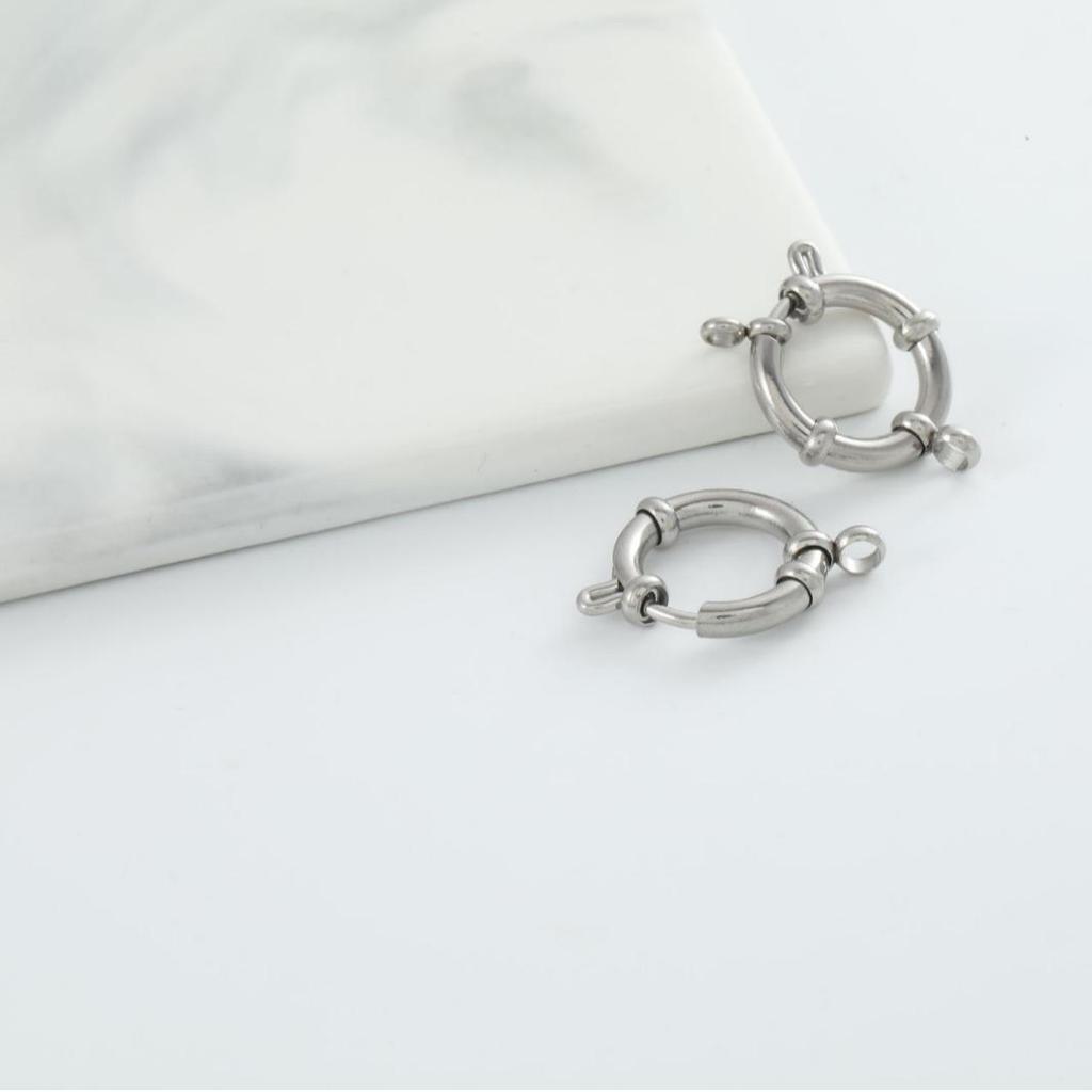 DIY Stainless Steel Jewelry Connector: 8-Spring Clasp for Bracelets, Necklaces, and Steering Wheel Ornaments