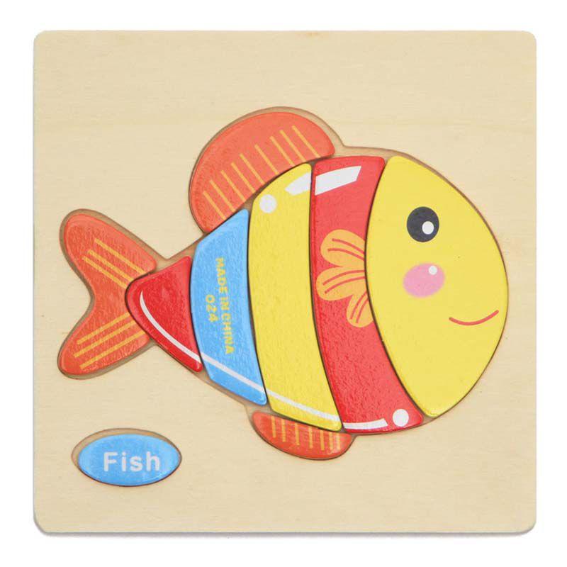 

Premium Quality Wooden Puzzle Educational Developmental Baby Kids Training Toy With Fashion Style fish