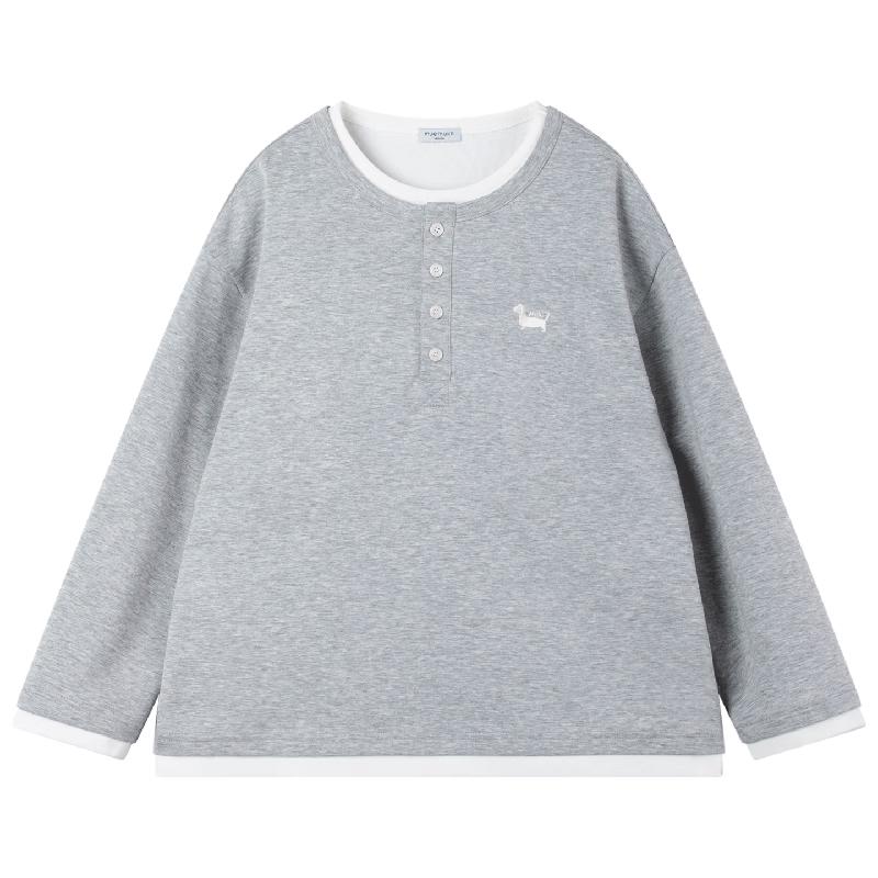 

Mucmukn Henry Puppy Faux Layer Long-Sleeve T-Shirt 150