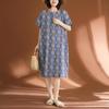 2026 Plus Size Women's Cotton Linen Retro Ethnic Casual Dress