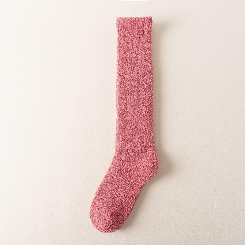 Female Autumn and Winter Add Velvet To Thicken Home Floor Sleep Month Son Keep Warm Not To Drop Hair Coral Velvet Calf Socks