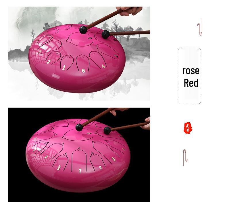 Chinese Style 13-Tone Lotus Steel Tongue Drum (12-inch): Ethereal Children's Educational Percussion Instrument