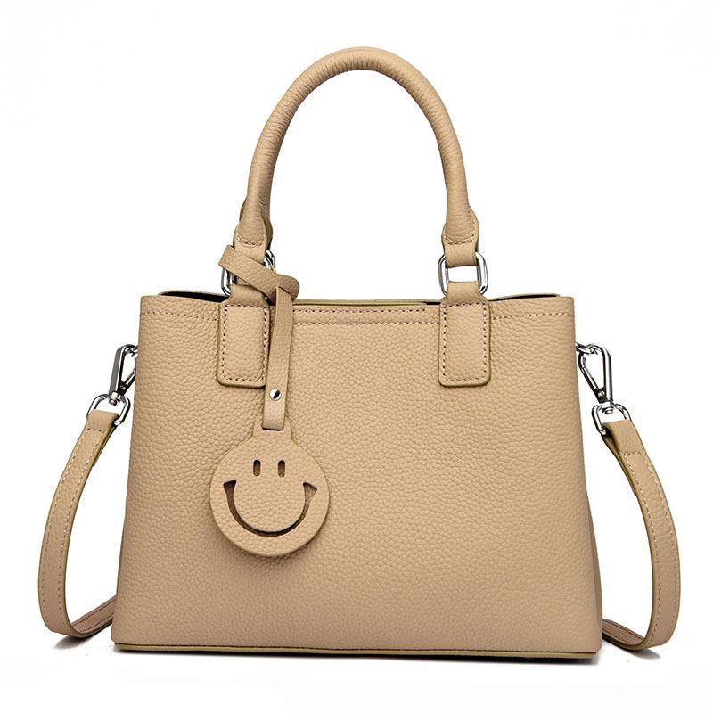 

Leather women s handbag new trendy fashion shoulder messenger bag first layer cowhide large capacity women s bag хакі