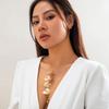 Exaggerated Ginkgo Leaf Tassel Necklace Elegant Jewelry Set  Party Gifts