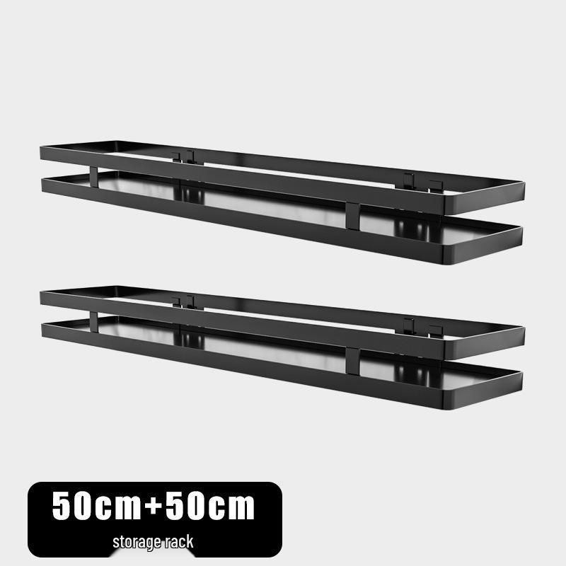 Metalowy stojak do przechowywania montowany na ścianie, odporny na rdzę: Bez wiercenia Półka kuchenna na przyprawy i łazienkowa