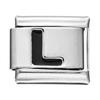 Fashion Black 26 English Letters Italian Charm Links Fit 9mm Stainless Steel Bracelet Making Women Men Jewelry Accessories