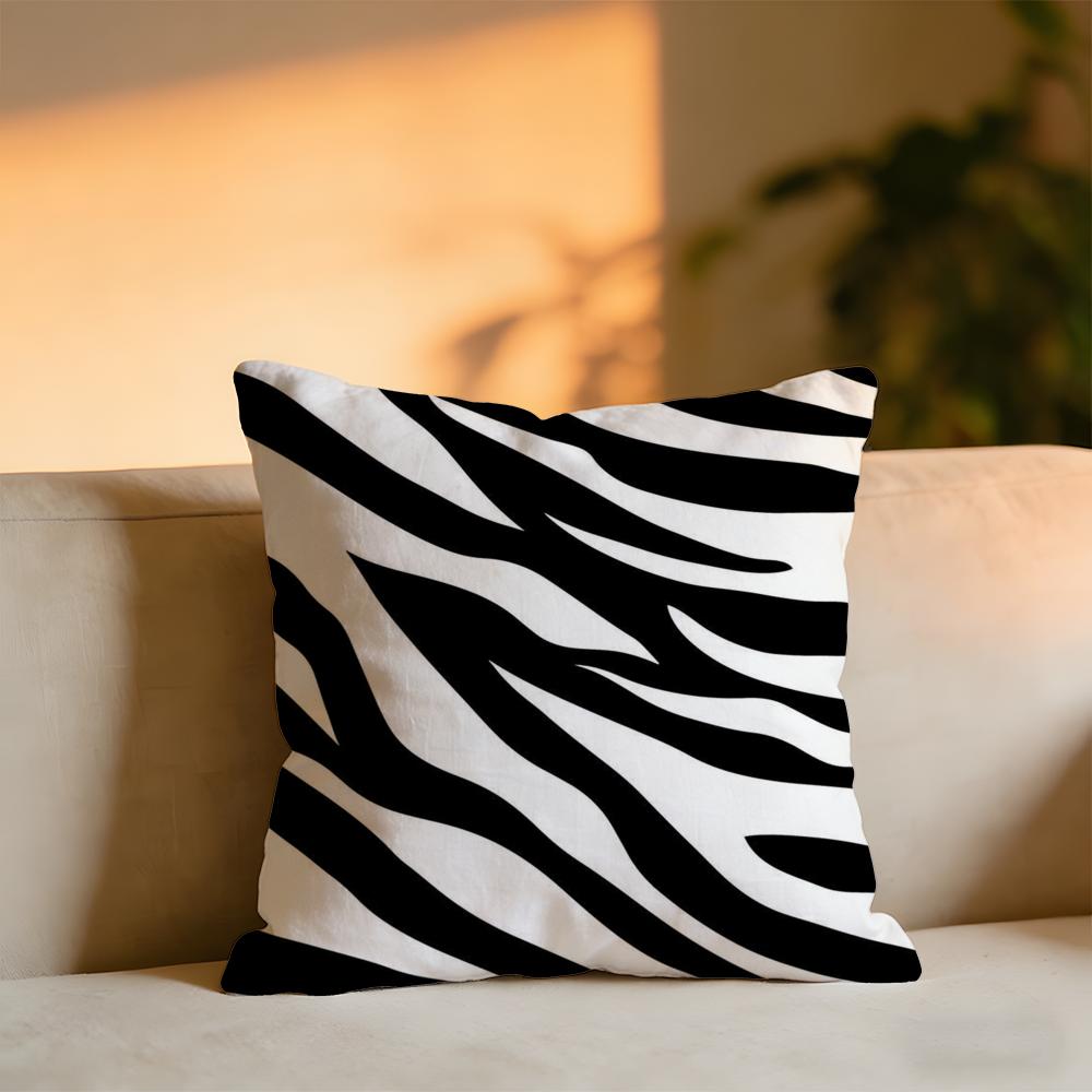 

Zebra Pprint Cushion Cover Cozy Velvet Throw PillowSoft Warm Cushion For Sofa Bed 30x30 cm