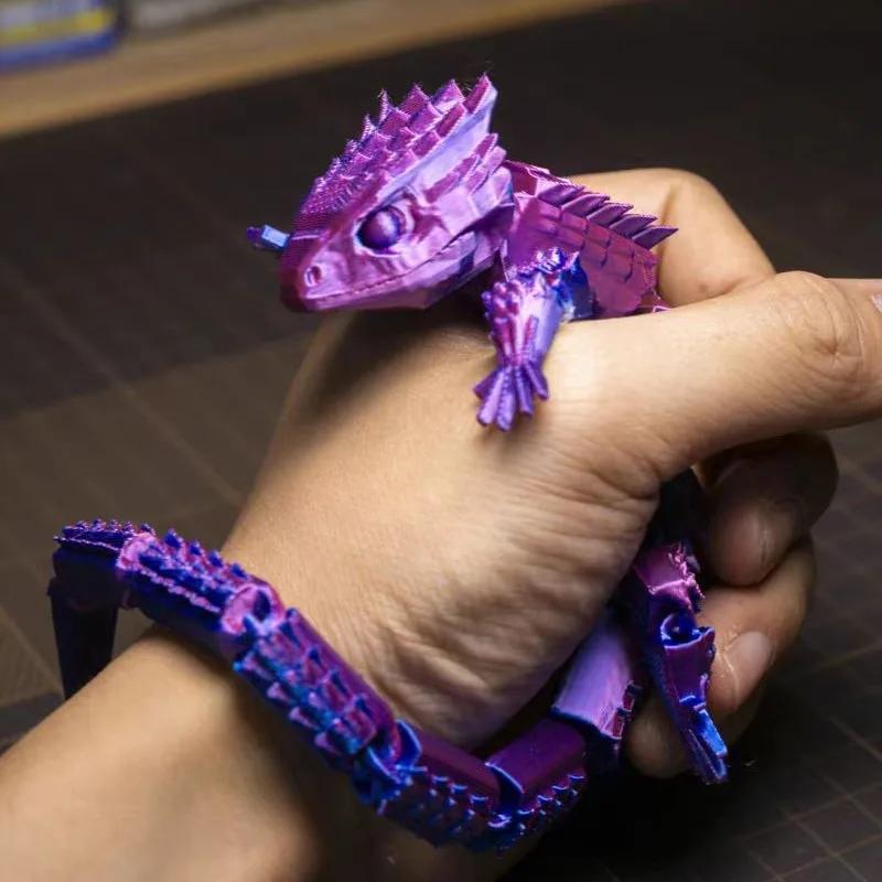 27cm 3D Printed Lizard,Articulated Crocodile Models,Flexible Joint Animal Lacertid Figurines, 3D Printing Stuff Cheap,Stress Relief