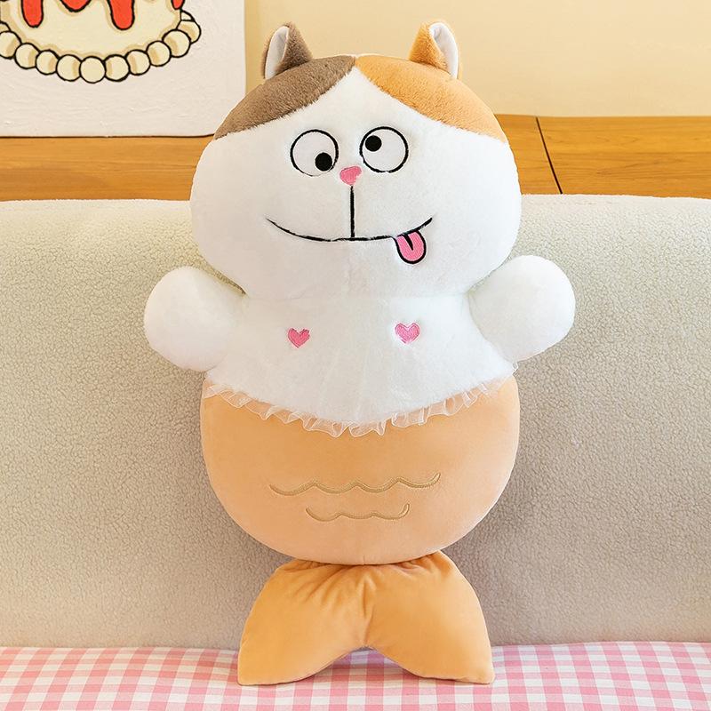 

Plush Mermaid Cat Toy Fashion Comfortable Cute Girl Sleeping Pillow Long Doll 40cm/15.75in жовтий