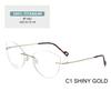 Pure Titanium Glasses Anti Blue Light Rimless Cat Eyes Transparent Women's Glasses with Diopters Plus Women's Eyeglass Frame +1