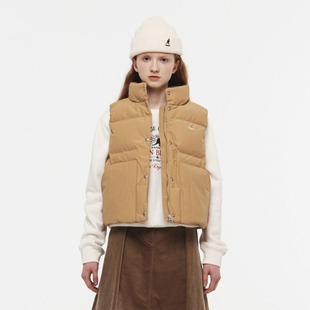 Kangol Women S Stand Collar Down veSt 6144 Beige SS